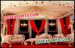 Conjunto de Muebles de Boda de Diseño Antiguo, Conjunto de Sofás Sankedha para Bodas Indias, Muebles Antiguos para Escenario de Mehandi, Precio de Fábrica en EE. UU. - Product Image 3
