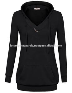 Sweat à capuche surdimensionné en coton imprimé personnalisé pour femmes respirant grande taille conception toutes saisons sweat à capuche pull brodé - Product Image 3