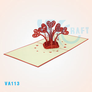 La mejor opción Flower Heart 3D Pop-up Card Top Trending Tarjeta de felicitación hecha a mano Impresión en offset Regalos de papel Vietnam Crafted - Product Image 1