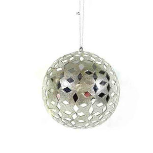 Bolas de Navidad decorativas de varios colores con purpurina a la moda, adornos de árbol, adornos navideños redondos de plástico de la India - Product Image 4