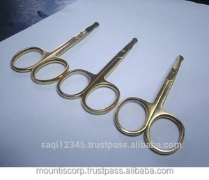 Ciseaux de sécurité pour le nez et les oreilles, 3,5'' courbés, dorés, pour le visage - Product Image 4