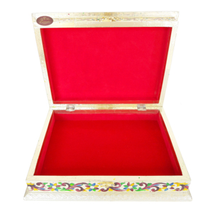 MEENAKARI DECORADO REHAL HOLY QURAN BOOK STAND-BOOK BOX ACABADO DE METAL HECHO A MANO DE MADERA (13,12 "X 10,12" X 3,67 "PULGADAS) - Product Image 6