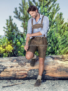 Véritables Lederhosen en Cuir Souple, Style Pantalon Court, Tenue Traditionnelle Bavaroise pour l'Oktoberfest, Disponibles dans Toutes les Couleurs - Product Image 5