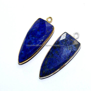 925 argent Sterling enfants pointe de flèche lunette connecteur Lapis Lazuli pierres précieuses or argent plaqué fête bijoux pendentifs à breloque - Product Image 2