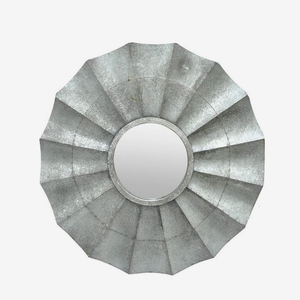 <b>Vintage</b> Galvanized Metal <b>Mirror</b> Framed Wall Decor - Product Image 1