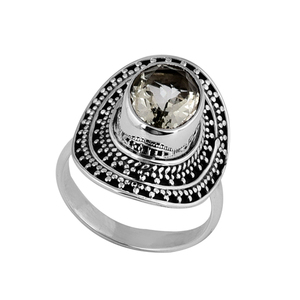 Améthyste verte naturelle pierre précieuse style vintage bague de mode solide en argent sterling 925 fabrication de bijoux en gros CASA DE PLATA - Product Image 2