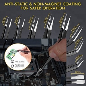 Pinzas electrónicas antiestáticas de grado industrial de alta calidad, herramientas manuales OEM personalizables para usos cosméticos y de mantenimiento - Product Image 5