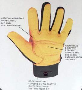 Guantes mecánicos, tamaño prémium de grano dorado, grande - Product Image 3