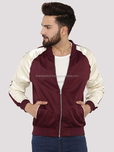 Custom Logo Coated Satin <b>Men's</b> Nylon Bomber <b>Jackets</b> <b>Winter</b> Wholesale Loose Breathable <b>Waterproof</b> Windproof Reversible Design - Product Image 6