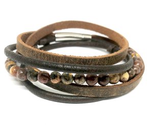 Handmade Happiness Fathers Day Gift, Wrap <b>Bracelet</b>, Mens Leather <b>Bracelet</b> - Product Image 1