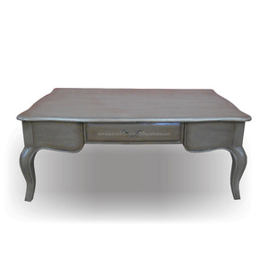 Mesa de centro de madera maciza, mueble estilo francés para sala de estar - Product Image 1