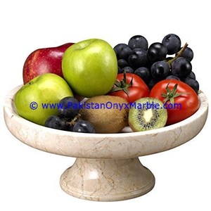 Frutero Pequeño para Servir Ensaladas, Pasta, Tazones de Mármol Verona Sahara Beige, Vajilla de Cocina, Fruteros, Soporte para Platos - Product Image 3