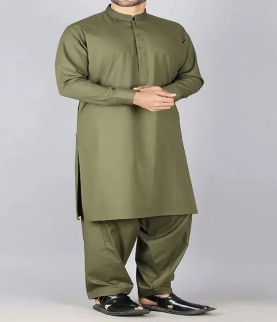 Custom Mens Shalwar Kameez ชุดบุรุษสีดำ Shalwar