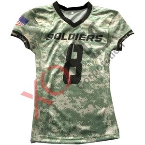 Camiseta de fútbol americano sublimada de camuflaje de calidad, uniforme de fútbol juvenil transpirable, estampado bordado de talla grande disponible - Product Image 1
