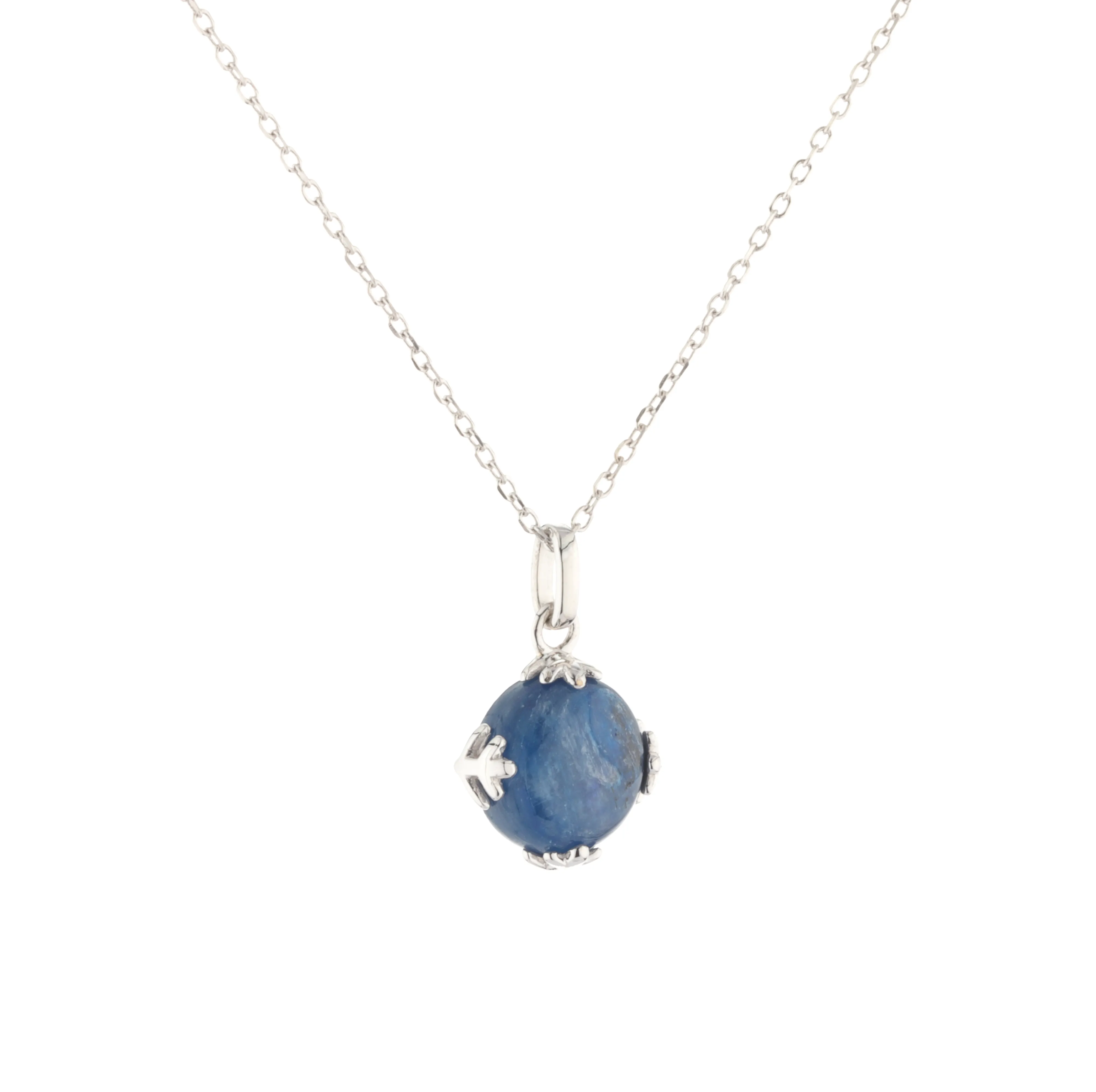 925 Sterling Silver snowflake gemstone necklace Kyanite pendant gemstone pendant necklace for women
