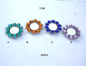 Votiva de diamante de vidrio de alta calidad con acabado en níquel, soporte de luz en T, cuentas de vidrio, soporte de luz de Metal, boda pequeña y festiva - Product Image 2