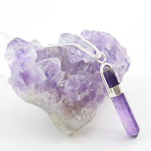 Pencil Amethyst Chakra Silver Pendant <b>Jewelry</b> Personalized 925 Sterling Silver Girl's Enamel Pendant <b>Charm</b> Sterling Silver 925 - Product Image 1