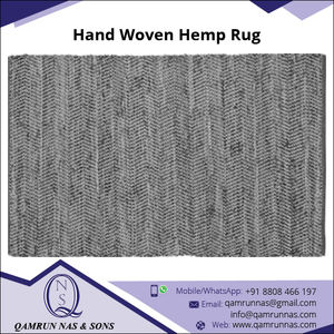 Vente en gros de tapis en jute de 2 mètres JH-103 métier à tisser à main en chanvre de bonne qualité tissé moderne à motif chevron tissage plat Noël Halloween - Product Image 6