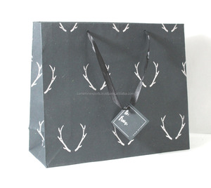 Papel de algodón hecho a mano con estampado de aluminio, asas de cinta satinada a juego, bolsa de etiqueta de regalo - Product Image 2