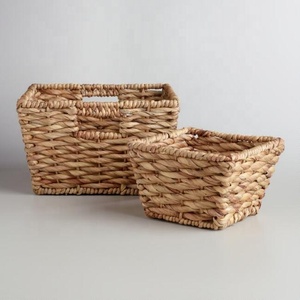 Cesta de almacenamiento tejida al por mayor de Vietnam, cestas de lavandería tejidas hechas a mano, cestas grandes con asas duraderas - Product Image 1