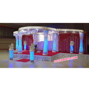 Conjunto de Mandap de Cristal para Bodas de Último Estilo, Mandaps de Cristal con Corte de Fibra, Mandap Decorado con Cristales de Nuevo Estilo NEWYORK - Product Image 1