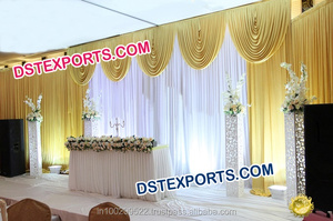 Pipe and Drapes for Wedding <b>Glittering</b> Wedding Beautiful Mandap Backdrop Wedding Stage Embroidered Backdrop - Product Image 4