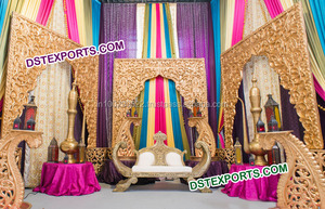 Hermosa boda india etapa decoración telón de fondo marcos Panel elegante boda etapa Backwall paneles - Product Image 3