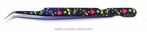 Juego al por mayor de 6 pinzas personalizadas de acero inoxidable 2026 para extensión de pestañas, rectas y curvas con punta doblada para uso en cejas - Product Image 4