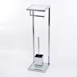 Porte-brosse de toilette à tube ovale en forme de 7 avec porte-papier de soie - Product Image 2