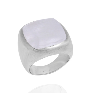 แหวนเงินสเตอร์ลิงแบบกลมประดับมุกระยิบระยับ - Product Image 4