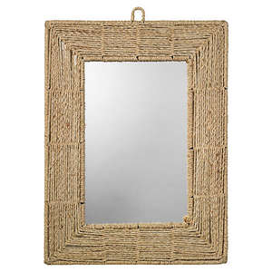 Cadre de miroir rectangulaire, en Jute, classique, élégant, moderne, personnalisé, pour salle de bains, 1 pièce - Product Image 1