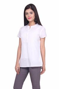 Top de algodón blanco para Mujer | Blusa holgada de manga corta | Ropa informal de verano | Proveedor de ropa al por mayor - Product Image 4