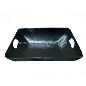 Plateau de service en relief et support pour plats de cuisine Plateau de service en métal en aluminium martelé Antique Food - Product Image 1