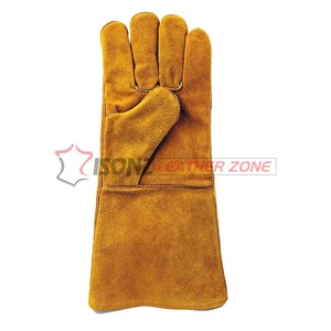 Gant de soudeur ISONZ Leather Zone 35 cm en cuir de vachette suédé pour soudage TIG à l'argon, durable, anti-coupure, épaisseur 1,2 mm, silicone et latex - Product Image 4