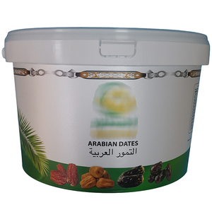 DYK7500 7.5lt <b>Tamper</b> Evident Plastic IML Container with Lid for Food Packaging of Dates Yogurt Paint Chemicals Chocolate - Product Image 6