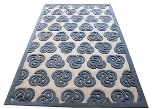 Tapis d'intérieur en laine moderne de luxe, tissés à la main, de haute qualité, technique de tissage à poils coupés, design rectangulaire, chambres d'adolescents, bleu ciel - Product Image 4