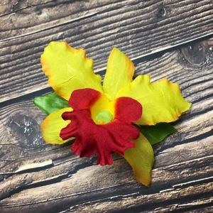 Sunne Tropical Cattleya, accesorios para el cabello de flores de tela multicolor a la moda, tocado elegante de 3,5 pulgadas para bodas y regalos - Product Image 1