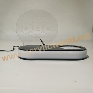 จอแสดงผลขวดแชมเปญแบบมีไฟที่กําหนดเองหมุนขาตั้งไวน์ประกายเคาน์เตอร์แสดงไวน์ - Product Image 4