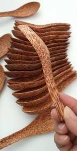 Cuillère à soupe en bois de noix de coco, 1 pièce, cuillère à soupe en coquille de noix de coco naturelle (Ms.Sandy 0084587176063 WS) - Product Image 4