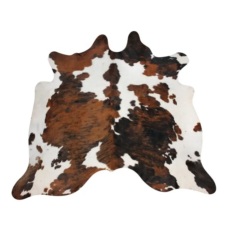 Cow Hide Rug - Tricolor Cowhide Rug Rug HDE-0064 Custom Persian Hand Tufted Plastic Bags, Printed Designed Boxes Etc Daily Usage