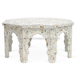 Modern Style <b>Mother</b> of Pearl Inlay Coffee Table Solid Wood Living Room Furniture for Home and Hotel Use - Product Image 1