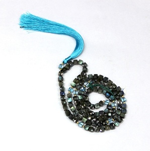 สร้อยคอลูกปัด108กล่องลาบราดอไรต์เกรดธรรมชาติตัดเป็นโซ่ลูกปัดหินคริสตัลบำบัดไข่มุกหลัก - Product Image 3