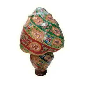Vase artisanal SUAZ en peau de chameau, motif géométrique ovale, fait main, style folklorique, en verre soufflé - Product Image 1