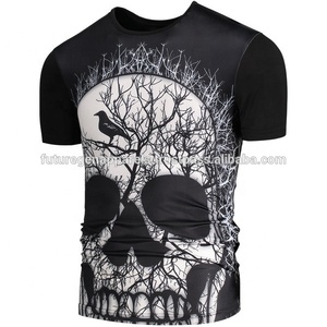 T-shirt respirant en tricot surdimensionné pour hommes, décontracté, logo OEM personnalisé, vente en gros, promotionnel, manches courtes, imprimé sur le devant - Product Image 3