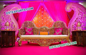 Sofá real de boda, mueble de dos plazas, de estilo indio del Sur - Product Image 6