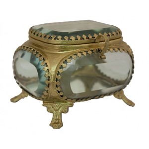 Boîte à bijoux en verre argenté Art India Collections avec compartiment intérieur, modèle 10164, pour la décoration de la maison et du bureau - Product Image 4