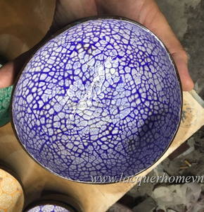 Colored Lacquer Bowls, Snake Skin Coconut Bowls from Vietnam - Product Image 1