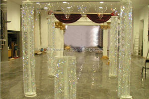 Fondo de boda Mandap hermoso boda Red & Golden Swags boda recepción etapa Mandap telón de fondo cortina - Product Image 2