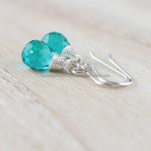 Apetite Quartz 925 <b>Sterling</b> <b>Silver</b> <b>Drop</b> <b>Earrings</b> Handmade Gemstone Jewelry for Weddings Parties and Gifts - Product Image 1