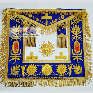 Maçonnique Grand Lodge Maître Tablier Collier À La Main Broderie Artisanat Avec Des Points De Croix Complexes Et Des Travaux D'aiguille - Product Image 4